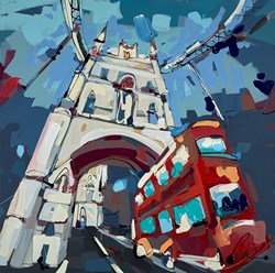 Route by Marieke Bekke - Original Painting on Box Canvas sized 35x35 inches. Available from Whitewall Galleries